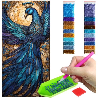 Artulio Haft Diamentowy 40x80 Diamond Painting mozaika NIEBIESKI PAW zestaw akcesoria Artulio Haft Diamentowy 40x80 Diamond Painting mozaika NIEBIESKI PAW zestaw akcesoria