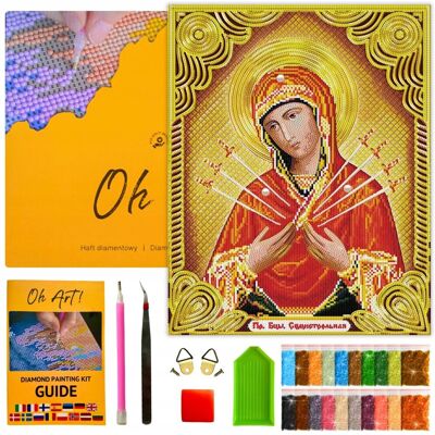 Oh Art! Haft Diamentowy 5D Mozaika z Ramką MATKA BOSKA MARYJA Zestaw 40x50cm Oh Art Oh Art! Haft Diamentowy 5D Mozaika z Ramką MATKA BOSKA MARYJA Zestaw 40x50cm Oh Art