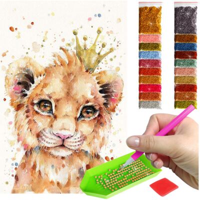 Haft Diamentowy ARTULIO, Obraz DIY 5D, Diamond Painting, Mozaika Diamentowa 30X40cm (Malowniczy lew) + Zestaw Akcesoriów Haft Diamentowy ARTULIO, Obraz DIY 5D, Diamond Painting, Mozaika Diamentowa 30X40cm (Malowniczy lew) + Zestaw Akcesoriów
