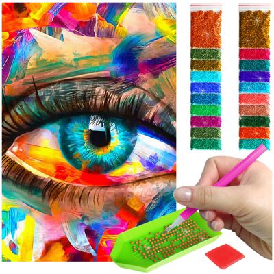 Haft Diamentowy ARTULIO, Obraz DIY 5D, Diamond Painting, Mozaika Diamentowa 30X40cm (Namalowane oko) + Zestaw Akcesoriów Haft Diamentowy ARTULIO, Obraz DIY 5D, Diamond Painting, Mozaika Diamentowa 30X40cm (Namalowane oko) + Zestaw Akcesoriów
