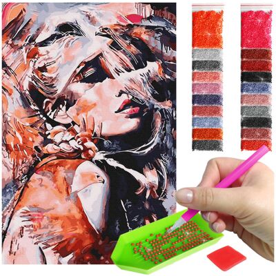Haft Diamentowy ARTULIO, Obraz DIY 5D, Diamond Painting, Mozaika Diamentowa 40X60cm (Abstrakcyjny portret kobiety z orłem) + Zestaw Akcesoriów Haft Diamentowy ARTULIO, Obraz DIY 5D, Diamond Painting, Mozaika Diamentowa 40X60cm (Abstrakcyjny portret kobiety z orłem) + Zestaw Akcesoriów