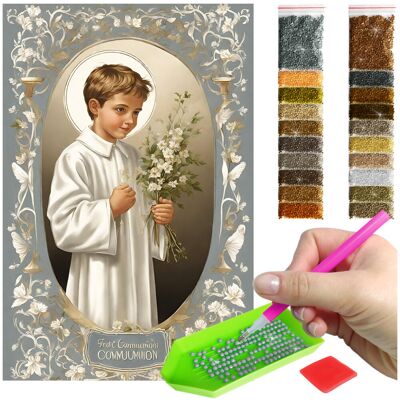 Haft Diamentowy ARTULIO, Obraz DIY 5D, Diamond Painting, Mozaika diamentowa 40x60cm ( CHŁOPIEC W ALBIE) + zestaw akcesoriów Haft Diamentowy ARTULIO, Obraz DIY 5D, Diamond Painting, Mozaika diamentowa 40x60cm ( CHŁOPIEC W ALBIE) + zestaw akcesoriów