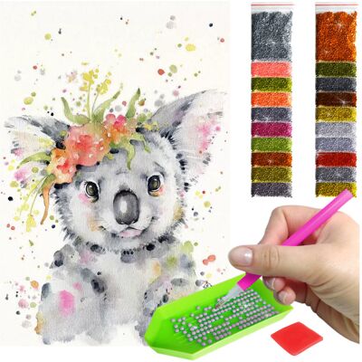 Haft Diamentowy ARTULIO, Obraz DIY 5D, Diamond Painting, Mozaika Diamentowa 40X60cm (Malownicza koala) + Zestaw Akcesoriów Haft Diamentowy ARTULIO, Obraz DIY 5D, Diamond Painting, Mozaika Diamentowa 40X60cm (Malownicza koala) + Zestaw Akcesoriów