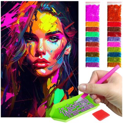 Haft Diamentowy ARTULIO, Obraz DIY 5D, Diamond Painting, Mozaika Diamentowa 40X60cm (Malownicza kobieta) + Zestaw Akcesoriów Haft Diamentowy ARTULIO, Obraz DIY 5D, Diamond Painting, Mozaika Diamentowa 40X60cm (Malownicza kobieta) + Zestaw Akcesoriów