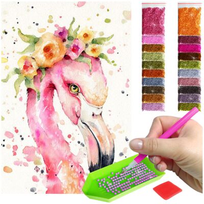 Haft Diamentowy ARTULIO, Obraz DIY 5D, Diamond Painting, Mozaika Diamentowa 40X60cm (Malowniczy flaming) + Zestaw Akcesoriów Haft Diamentowy ARTULIO, Obraz DIY 5D, Diamond Painting, Mozaika Diamentowa 40X60cm (Malowniczy flaming) + Zestaw Akcesoriów