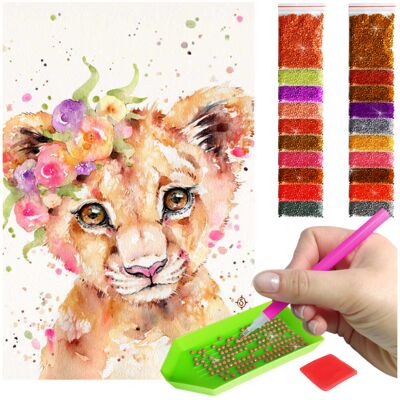 Haft Diamentowy ARTULIO, Obraz DIY 5D, Diamond Painting, Mozaika Diamentowa 40X60cm (Malowniczy tygrys) + Zestaw Akcesoriów Haft Diamentowy ARTULIO, Obraz DIY 5D, Diamond Painting, Mozaika Diamentowa 40X60cm (Malowniczy tygrys) + Zestaw Akcesoriów