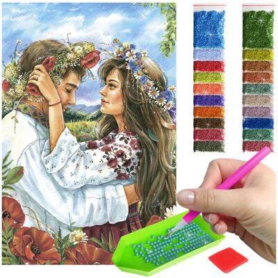 Haft Diamentowy Artulio, Obraz Diy 5D, Diamond Painting, Mozaika Diamentowa 40X60Cm (Miłość W Rustykalnym Motywie) + Zestaw Akcesoriów Haft Diamentowy Artulio, Obraz Diy 5D, Diamond Painting, Mozaika Diamentowa 40X60Cm (Miłość W Rustykalnym Motywie) + Zestaw Akcesoriów