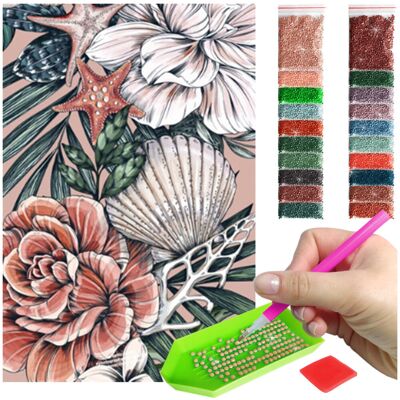 Haft Diamentowy ARTULIO, Obraz DIY 5D, Diamond Painting, Mozaika Diamentowa 40X60cm (Obraz z roślinami) + Zestaw Akcesoriów Haft Diamentowy ARTULIO, Obraz DIY 5D, Diamond Painting, Mozaika Diamentowa 40X60cm (Obraz z roślinami) + Zestaw Akcesoriów