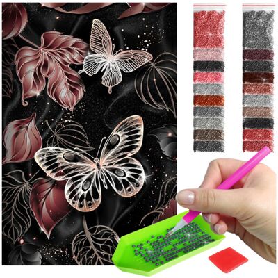 Haft Diamentowy ARTULIO, Obraz DIY 5D, Diamond Painting, Mozaika Diamentowa 40X60cm (Para jaskrawych motyli) + Zestaw Akcesoriów Haft Diamentowy ARTULIO, Obraz DIY 5D, Diamond Painting, Mozaika Diamentowa 40X60cm (Para jaskrawych motyli) + Zestaw Akcesoriów