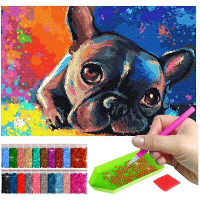 Haft Diamentowy ARTULIO, Obraz DIY 5D, Diamond Painting, Mozaika Diamentowa 40X60cm (Pies na malowniczym tle) + Zestaw Akcesoriów Haft Diamentowy ARTULIO, Obraz DIY 5D, Diamond Painting, Mozaika Diamentowa 40X60cm (Pies na malowniczym tle) + Zestaw Akcesoriów