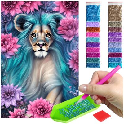 Haft Diamentowy Artulio, Obraz Diy 5D, Diamond Painting, Mozaika Diamentowa 40X60Cm (Tygrys W Abstrakcyjnych Kolorach) + Zestaw Akcesoriów Haft Diamentowy Artulio, Obraz Diy 5D, Diamond Painting, Mozaika Diamentowa 40X60Cm (Tygrys W Abstrakcyjnych Kolorach) + Zestaw Akcesoriów