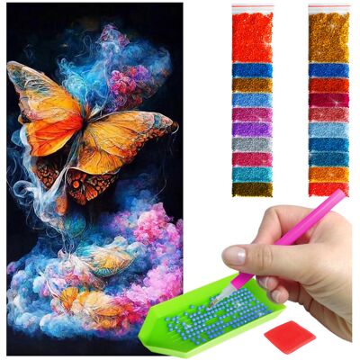 Haft Diamentowy Artulio, Obraz Diy 5D, Diamond Painting, Mozaika Diamentowa 40X80Cm (Abstrakcyjne Kolorowy Motyl) + Zestaw Akcesoriów Haft Diamentowy Artulio, Obraz Diy 5D, Diamond Painting, Mozaika Diamentowa 40X80Cm (Abstrakcyjne Kolorowy Motyl) + Zestaw Akcesoriów