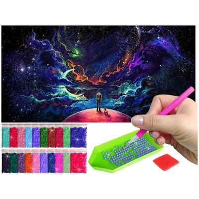Haft Diamentowy Artulio, Obraz Diy 5D, Diamond Painting, Mozaika Diamentowa 40X80Cm (Panorama Barwnego Kosmosu) + Zestaw Akcesoriów Haft Diamentowy Artulio, Obraz Diy 5D, Diamond Painting, Mozaika Diamentowa 40X80Cm (Panorama Barwnego Kosmosu) + Zestaw Akcesoriów