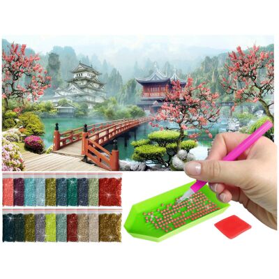 Haft Diamentowy ARTULIO, Obraz DIY 5D, Diamond Painting, Mozaika Diamentowa 40X80cm (Piękny krajobraz) + Zestaw Akcesoriów Haft Diamentowy ARTULIO, Obraz DIY 5D, Diamond Painting, Mozaika Diamentowa 40X80cm (Piękny krajobraz) + Zestaw Akcesoriów