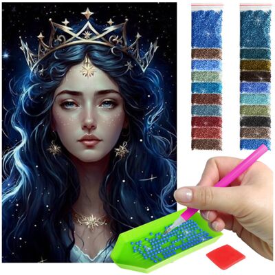 Haft Diamentowy ARTULIO, Obraz DIY 5D, Diamond Painting, Mozaika Diamentowa 40X90cm (Portret księżniczki) + Zestaw Akcesoriów Haft Diamentowy ARTULIO, Obraz DIY 5D, Diamond Painting, Mozaika Diamentowa 40X90cm (Portret księżniczki) + Zestaw Akcesoriów