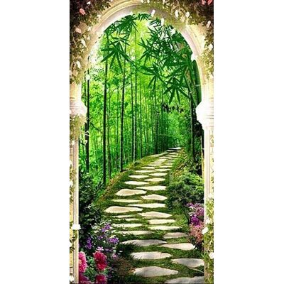 Moments Haft Diamentowy Bambusowa Brama 45x85 cm Moments Haft Diamentowy Bambusowa Brama 45x85 cm