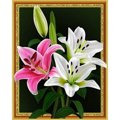 Moments Haft Diamentowy Delikatne Lilie 40X50 Moments Haft Diamentowy Delikatne Lilie 40X50