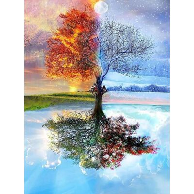 Moments Haft Diamentowy Drzewo Cztery Pory Roku 45x55 cm Moments Haft Diamentowy Drzewo Cztery Pory Roku 45x55 cm