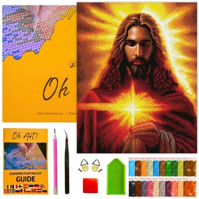 Oh Art! Haft Diamentowy Jezus + Ramka Mozaika 5D 40 x 50 cm Diamond Painting OhArt! Oh Art! Haft Diamentowy Jezus + Ramka Mozaika 5D 40 x 50 cm Diamond Painting OhArt!