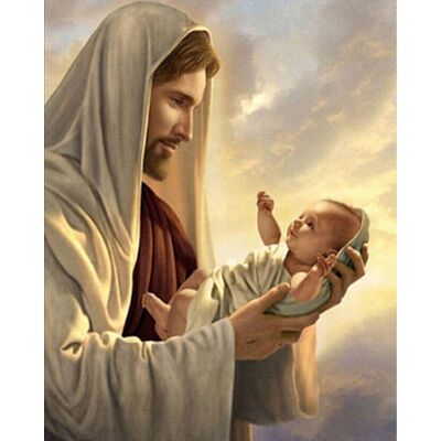 Moments Haft Diamentowy Jezus Z Dzieciątkiem 45X55 Moments Haft Diamentowy Jezus Z Dzieciątkiem 45X55