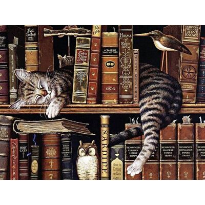 Moments Haft Diamentowy Kot Bibliotekarz 45x58 cm K Moments Haft Diamentowy Kot Bibliotekarz 45x58 cm K