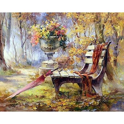 Moments Haft Diamentowy Leśna Ławka 45x55 cm K Moments Haft Diamentowy Leśna Ławka 45x55 cm K
