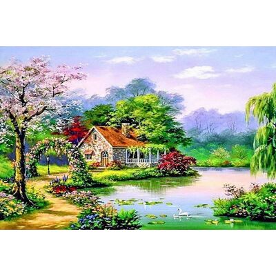 Moments Haft Diamentowy Letni Domek 45x65 cm Moments Haft Diamentowy Letni Domek 45x65 cm