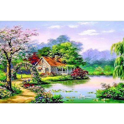 Moments Haft Diamentowy Letni Domek 55x75 cm Moments Haft Diamentowy Letni Domek 55x75 cm