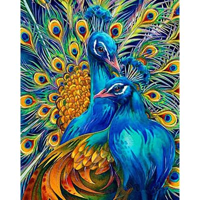 Moments Haft Diamentowy Niebieskie Pawie 45x55 cm K Moments Haft Diamentowy Niebieskie Pawie 45x55 cm K