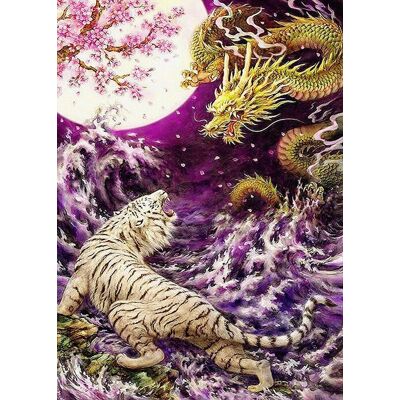 Moments Haft Diamentowy Tygrys i Smok 45x60 cm Moments Haft Diamentowy Tygrys i Smok 45x60 cm