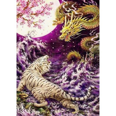 Moments Haft Diamentowy Tygrys i Smok 55x75 cm Moments Haft Diamentowy Tygrys i Smok 55x75 cm