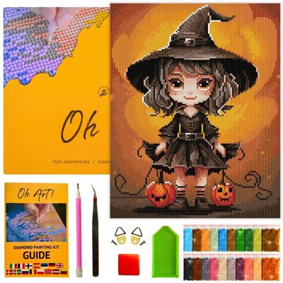 Haft Diamentowy z Ramą DIAMOND PAINTING 5D Halloween Mozaika 30x40 Oh Art! Haft Diamentowy z Ramą DIAMOND PAINTING 5D Halloween Mozaika 30x40 Oh Art!