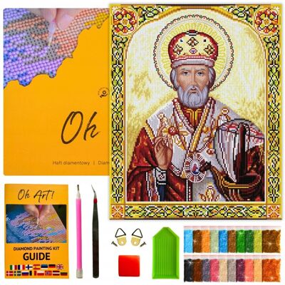 Oh Art! Haft Diamentowy z Ramą Religijna Mozaika 5D 40x50cm Diamond Painting OhArt Oh Art! Haft Diamentowy z Ramą Religijna Mozaika 5D 40x50cm Diamond Painting OhArt