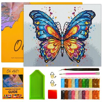Oh Art! Haft Diamentowy z Ramką 30x40 Mozaika Duży Motyl Diamond Painting 5D OhArt! Oh Art! Haft Diamentowy z Ramką 30x40 Mozaika Duży Motyl Diamond Painting 5D OhArt!