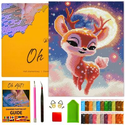 Haft Diamentowy z Ramką 30x40 Mozaika Zwierzęta Diamond Painting 5D Oh Art! Haft Diamentowy z Ramką 30x40 Mozaika Zwierzęta Diamond Painting 5D Oh Art!