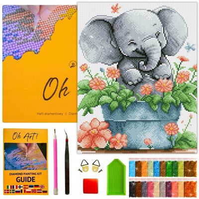 Oh Art! Haft Diamentowy z Ramką Zestaw Diamond Painting dla dzieci 30x40 Mozaika 5D Oh Art! Haft Diamentowy z Ramką Zestaw Diamond Painting dla dzieci 30x40 Mozaika 5D