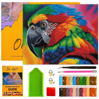 Oh Art! Haft Diamentowy z Ramką Zestaw Diamond Painting Papuga 30x40 cm Mozaika Oh Art! Haft Diamentowy z Ramką Zestaw Diamond Painting Papuga 30x40 cm Mozaika