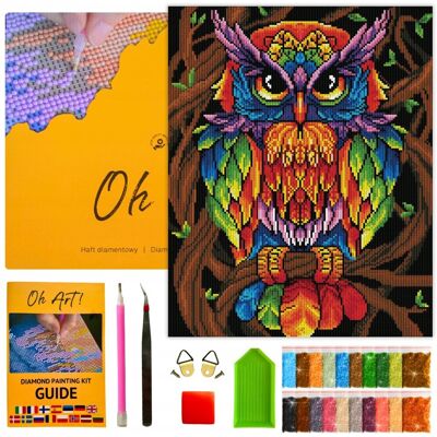 Oh Art! Haft Diamentowy Zestaw Diamond Painting Obraz Mozaika Duża Sowa 40 x 50 cm Oh Art! Haft Diamentowy Zestaw Diamond Painting Obraz Mozaika Duża Sowa 40 x 50 cm