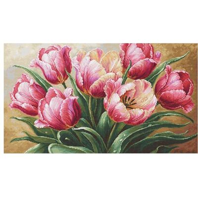 Haft Krzyżykowy - Zestaw Do Haftu - Wdzięczne Tulipany - Luca-S Haft Krzyżykowy - Zestaw Do Haftu - Wdzięczne Tulipany - Luca-S