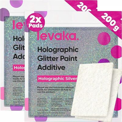 FBGC Srebrny brokat - Holograficzny brokat z polerkami - Dodatek do farb FBGC Srebrny brokat - Holograficzny brokat z polerkami - Dodatek do farb