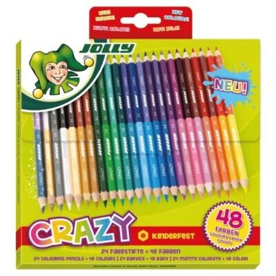 Jolly Supersticks Crazy Kolorowe Kredki - 24 Kolory Jolly Supersticks Crazy Kolorowe Kredki - 24 Kolory