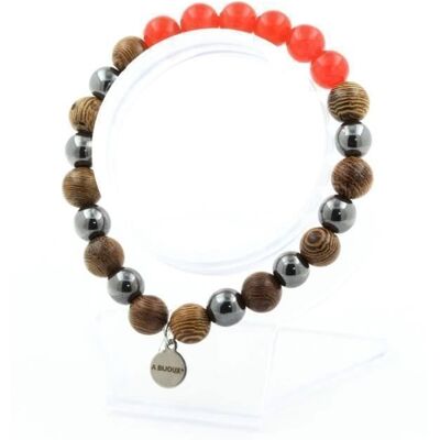 Inny producent Kamienie i minerały. Bransoletka Koraliki Czerwonego Chalcedonu + Hematyt + drewno 8 mm. Wyprodukowano we Francji. Inny producent Kamienie i minerały. Bransoletka Koraliki Czerwonego Chalcedonu + Hematyt + drewno 8 mm. Wyprodukowano we Francji.