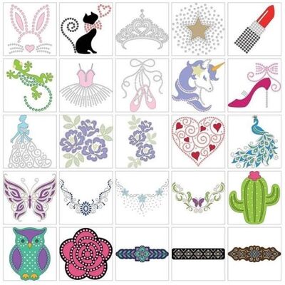 Brother ScanNCut SDX - 25 wzorów rhinestone - Kolekcja Rhinestone Brother ScanNCut SDX - 25 wzorów rhinestone - Kolekcja Rhinestone