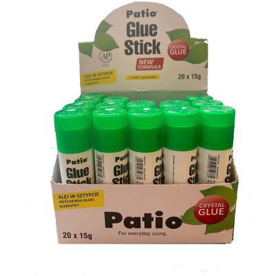 Klej Szkolny W Sztyfcie Crystal Gel Patio 15G 20Szt Klej Szkolny W Sztyfcie Crystal Gel Patio 15G 20Szt