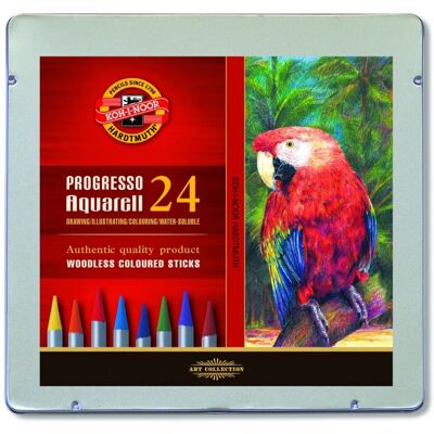 Koh-I-Noor, Kredki akwarelowe bezdrzewne Progresso Aquarell 8784, 24 szt Koh-I-Noor, Kredki akwarelowe bezdrzewne Progresso Aquarell 8784, 24 szt