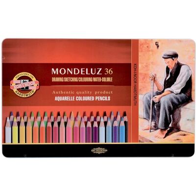Koh-I-Noor, Kredki akwarelowe Mondeluz 3720 w metalowej kasecie, 36 szt Koh-I-Noor, Kredki akwarelowe Mondeluz 3720 w metalowej kasecie, 36 szt