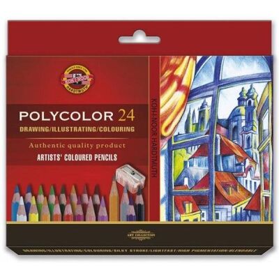 Koh-i-Noor, Profesjonalne kredki artystyczne Polycolor 3834, 24szt Koh-i-Noor, Profesjonalne kredki artystyczne Polycolor 3834, 24szt