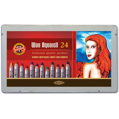 Koh i noor Koh-I-Noor Wax Aquarell Kredki 24 kol Metal Koh i noor Koh-I-Noor Wax Aquarell Kredki 24 kol Metal