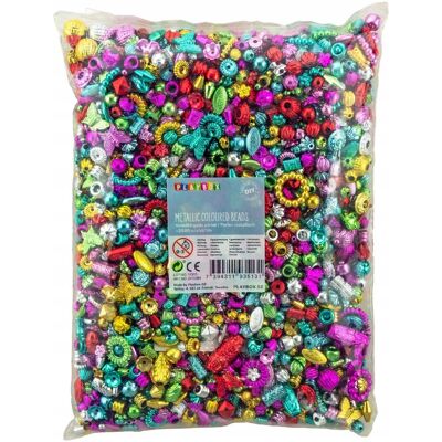 Playbox Kolorowe Koraliki METALICZNE do biżuterii bransoletek zawieszek 2500 szt Playbox Kolorowe Koraliki METALICZNE do biżuterii bransoletek zawieszek 2500 szt