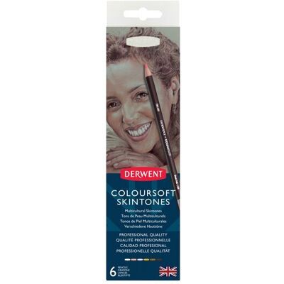 Derwent Coloursoft Odcienie Skóry Kredki - 6 Sztuk Derwent Coloursoft Odcienie Skóry Kredki - 6 Sztuk
